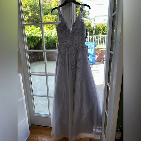 Beautiful Blue Gray CinderellaGown